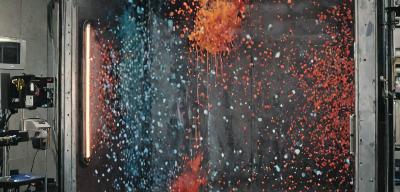Paint application in spray booth